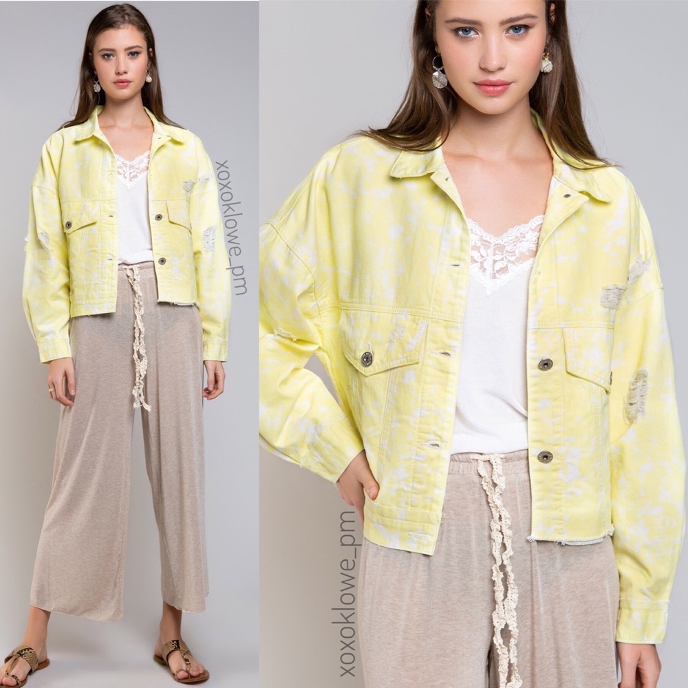 SALE Distressed Dip Dyed Classic Fit Jean Jacket - Picture 7 of 9